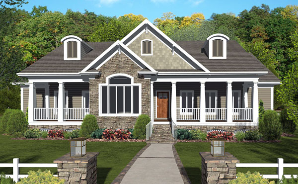 Ranch House  Plan  with 3 Bedrooms and 2 5 Baths Plan  3090